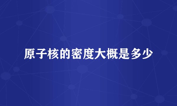 原子核的密度大概是多少