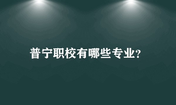 普宁职校有哪些专业？
