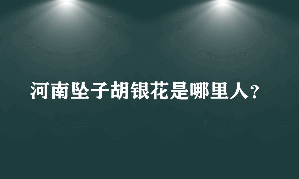 河南坠子胡银花是哪里人？