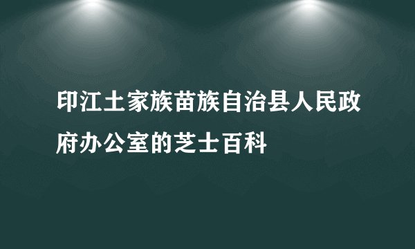 印江土家族苗族自治县人民政府办公室的芝士百科