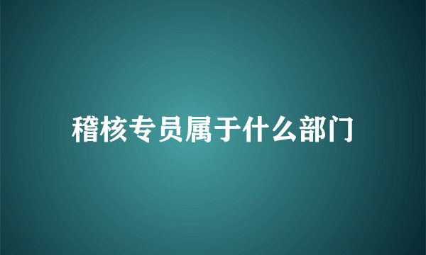 稽核专员属于什么部门