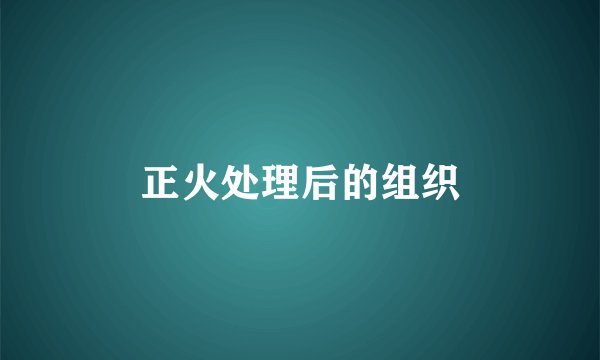 正火处理后的组织