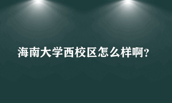 海南大学西校区怎么样啊？