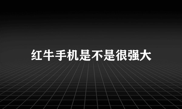 红牛手机是不是很强大