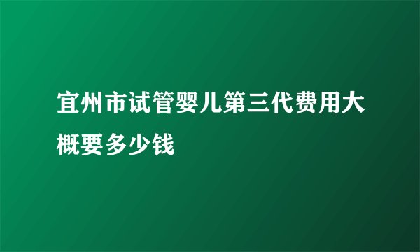 宜州市试管婴儿第三代费用大概要多少钱