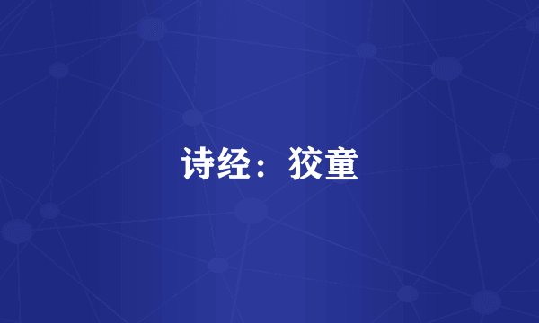 诗经：狡童