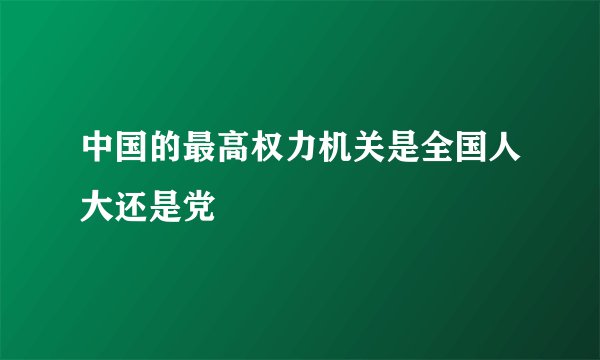 中国的最高权力机关是全国人大还是党
