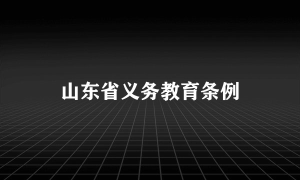 山东省义务教育条例