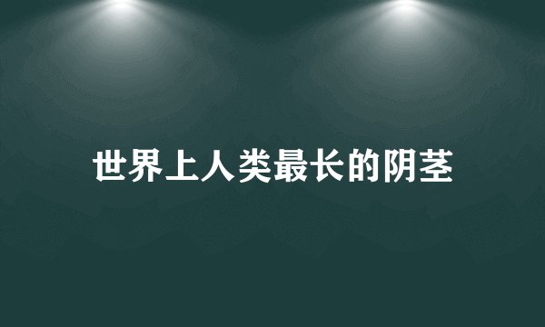 世界上人类最长的阴茎