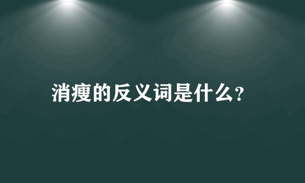 消瘦的反义词是什么？