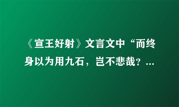 《宣王好射》文言文中“而终身以为用九石,岂不悲哉?”是什么意思