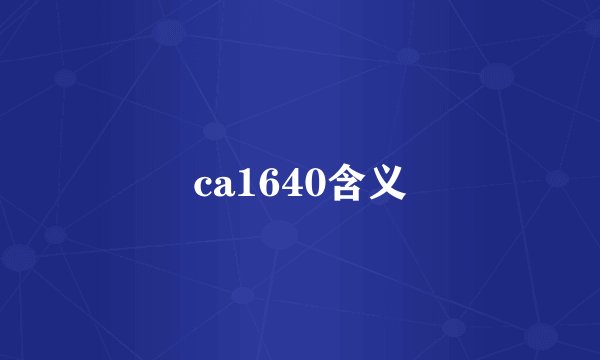ca1640含义