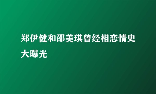 郑伊健和邵美琪曾经相恋情史大曝光