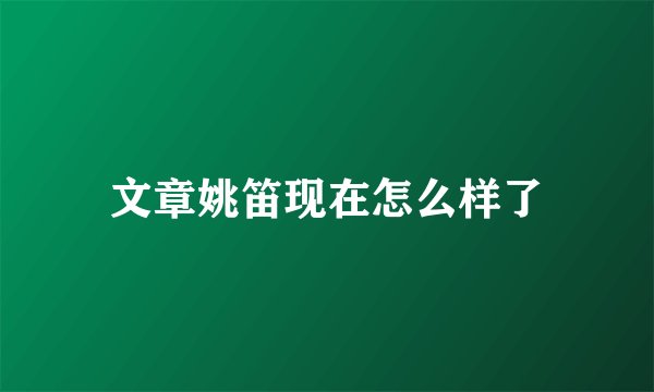 文章姚笛现在怎么样了