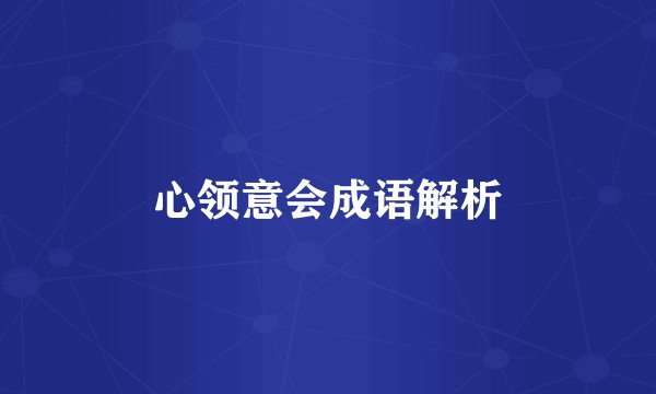 心领意会成语解析