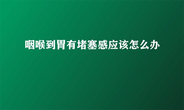 咽喉到胃有堵塞感应该怎么办