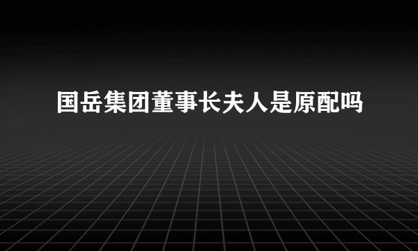 国岳集团董事长夫人是原配吗