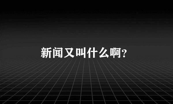 新闻又叫什么啊?