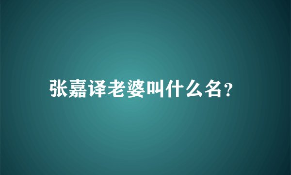 张嘉译老婆叫什么名?