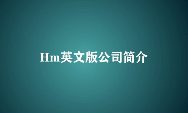 Hm英文版公司简介