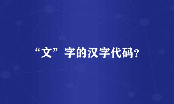 “文”字的汉字代码？