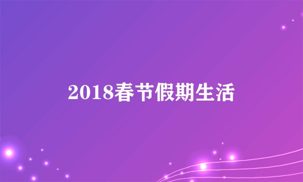 2018春节假期生活