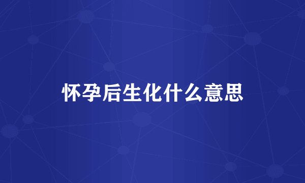 怀孕后生化什么意思