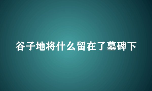 谷子地将什么留在了墓碑下