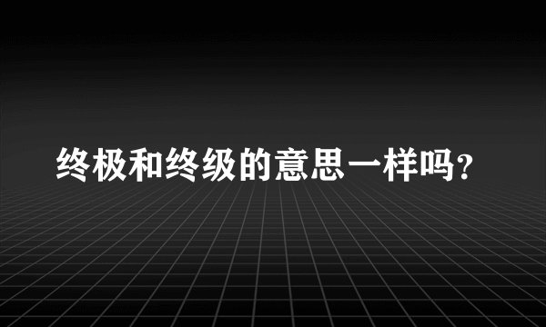 终极和终级的意思一样吗？