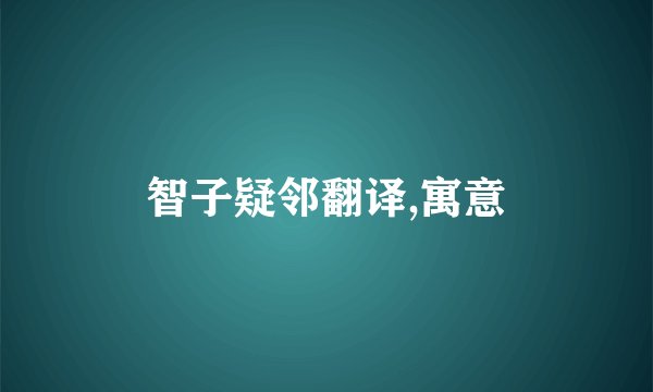 智子疑邻翻译,寓意