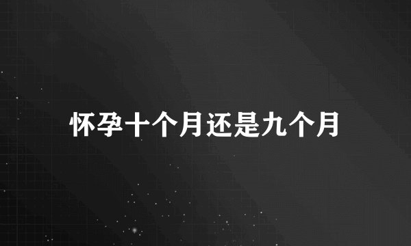 怀孕十个月还是九个月