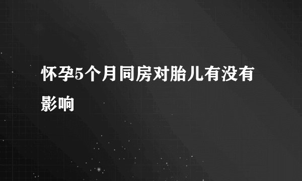 怀孕5个月同房对胎儿有没有影响