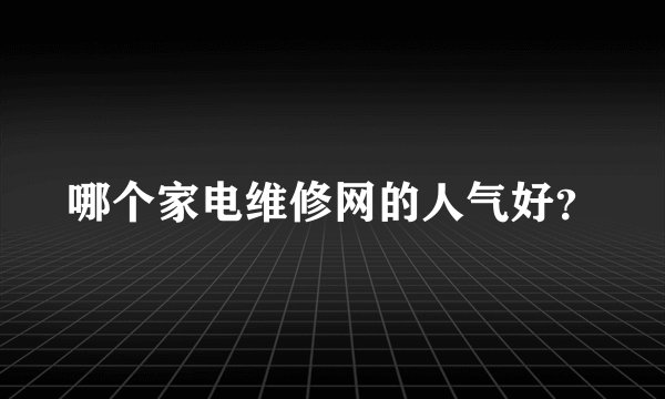 哪个家电维修网的人气好?