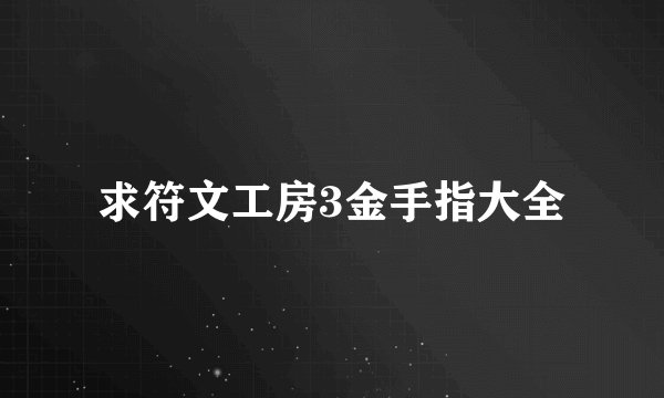 求符文工房3金手指大全