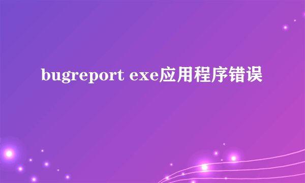 bugreport exe应用程序错误
