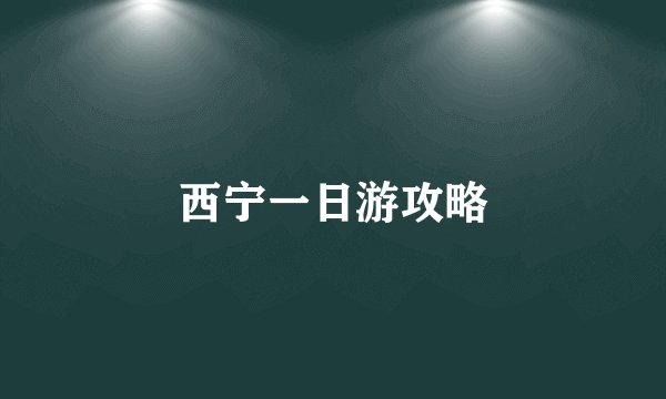 西宁一日游攻略