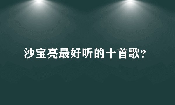 沙宝亮最好听的十首歌？