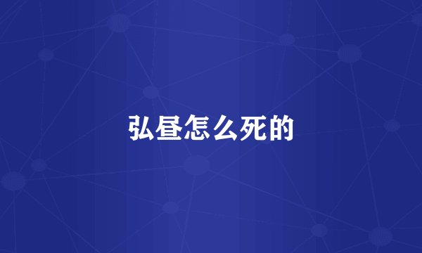 弘昼怎么死的