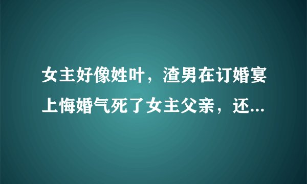 女主好像姓叶，渣男在订婚宴上悔婚气死了女主父亲，还骗走了女主的公司，女主在渣男婚礼上跳楼，重生在与