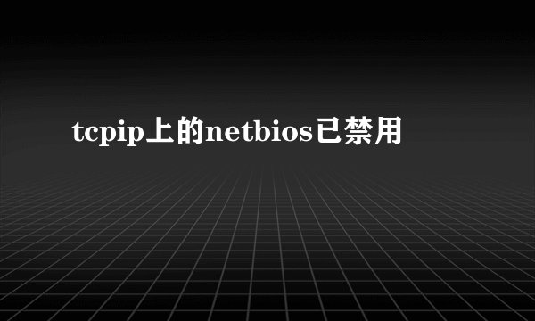 tcpip上的netbios已禁用
