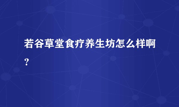 若谷草堂食疗养生坊怎么样啊？