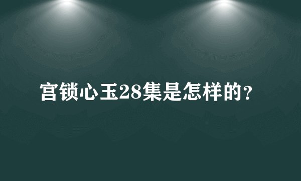 宫锁心玉28集是怎样的?