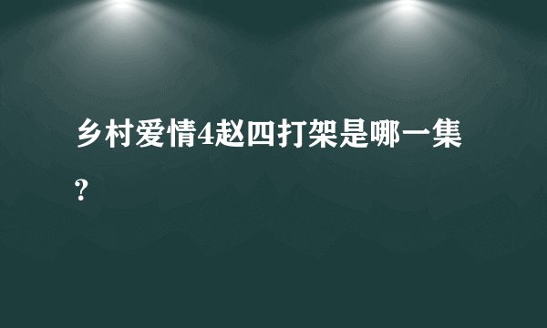 乡村爱情4赵四打架是哪一集?