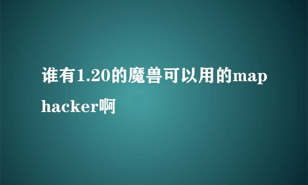 谁有1.20的魔兽可以用的maphacker啊