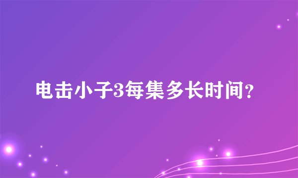电击小子3每集多长时间？