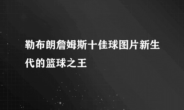 勒布朗詹姆斯十佳球图片新生代的篮球之王