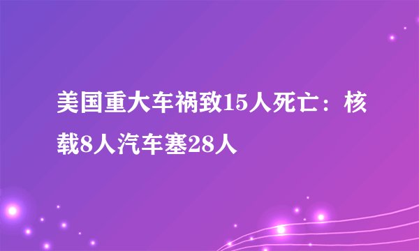 美国重大车祸致15人死亡：核载8人汽车塞28人