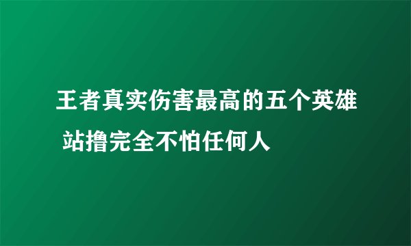 王者真实伤害最高的五个英雄 站撸完全不怕任何人