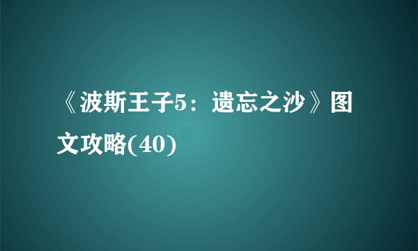 《波斯王子5:遗忘之沙》图文攻略(40)