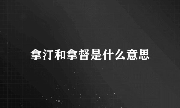 拿汀和拿督是什么意思